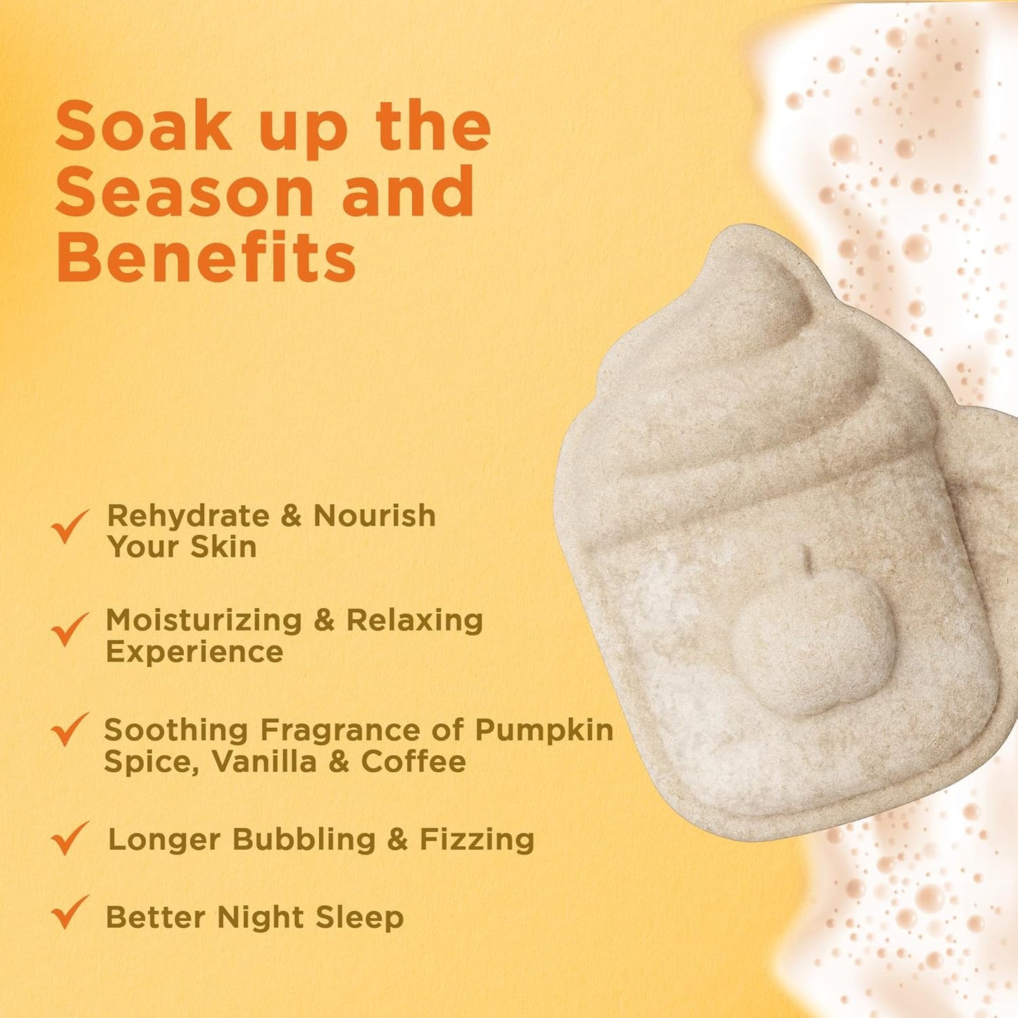 Pumpkin Spice Latte Bath Bomb for Women & Girls – Luxury Fall Bath Bombs (Giftable Packaging) - Natural & Relaxing Fall Gift - Vanilla, Cinnamon & Pumpkin Scented - Boo Basket Stuffers for Women