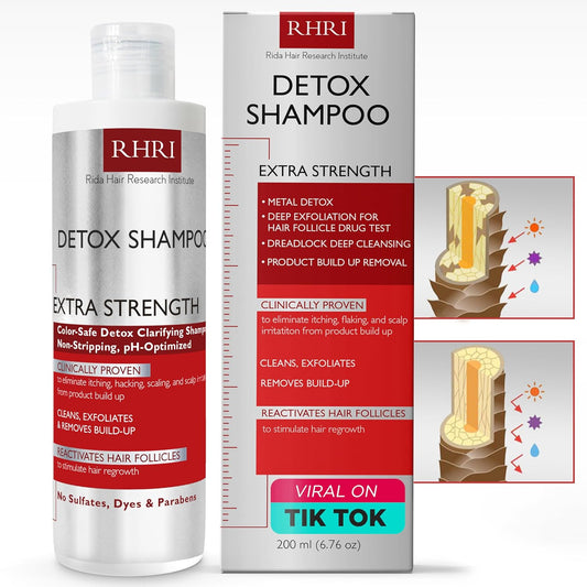 Detox Shampoo For Product Build up, Detoxify & Regrow with Our Clarifying Shampoo - Nourishes Follicles, Soothes Scalp Irritation - For All Hair Types