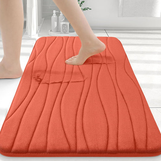 Buganda Memory Foam Bathroom Rug Mat 36x24, Extra Soft and Absorbent Bath Mats, Non-Slip and Machine Washable Bath Rugs for Bathroom Floor,Tub and Shower, Coral