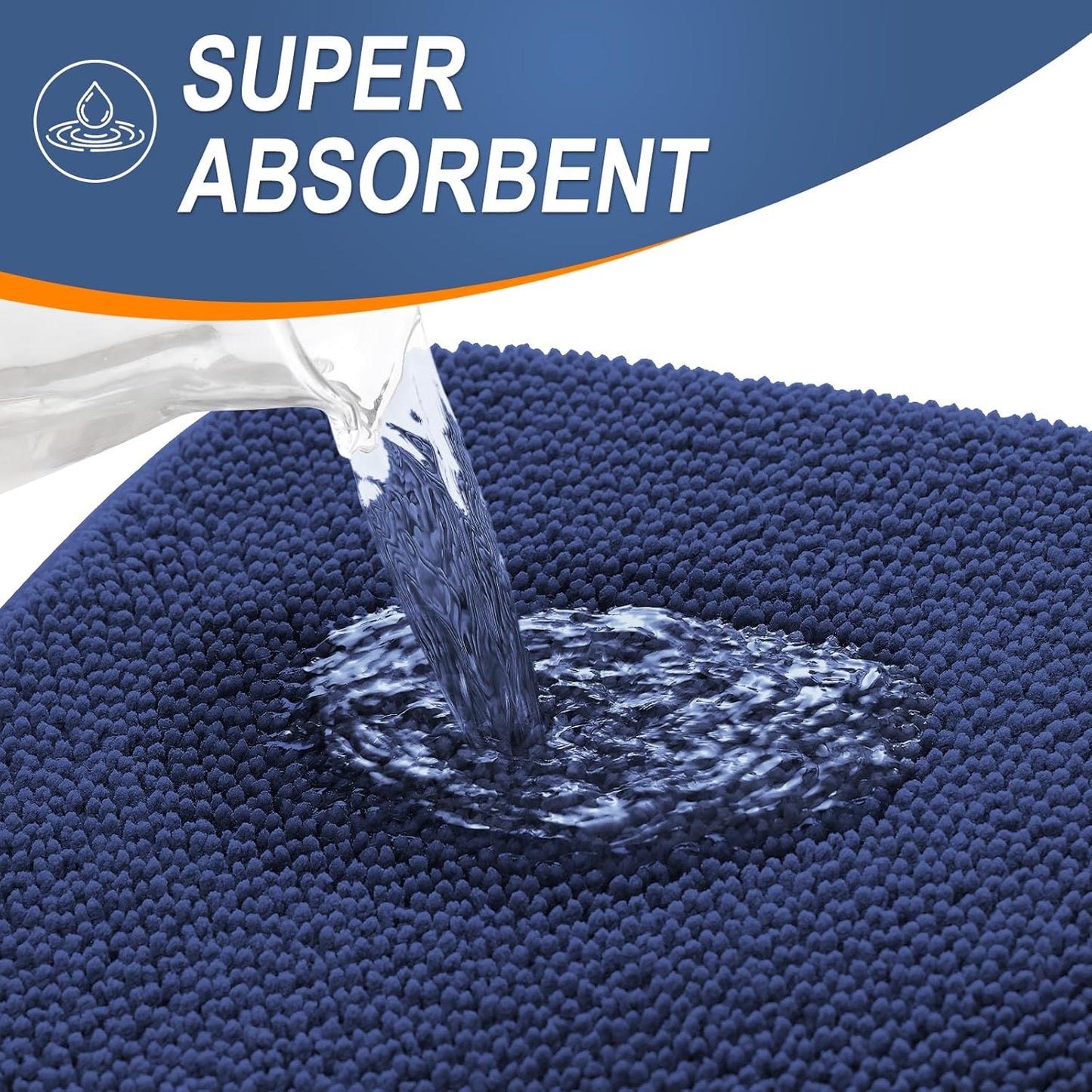 OLANLY Thick Memory Foam Bath Mat Rug 30x20, Extra Soft Absorbent Bathroom Rug, Quick Dry Bath Mats, Non-Slip, Machine Washable Carpet, Tub and Shower, Home Decor Accessories, Twilight Sapphire