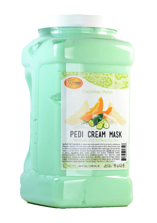 SPA REDI - Body and Foot Cream Mask, Cucumber and Melon, 128 Oz - Pedicure Massage for Tired Feet and Body, Hydrating, Fresh Skin