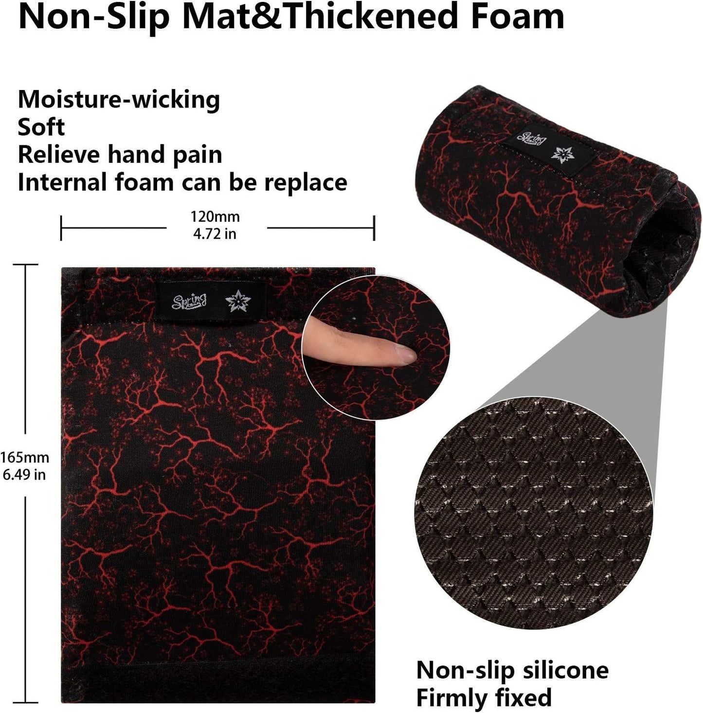 Spring Seaon Universal Walker Handle Padded -Hand Grip (2 Pack) Covers Non-Slip Cushion Padding for Folding Rolling Walker,Rollator Handle-Crutch Handle Pad Grips- Mobility Aid