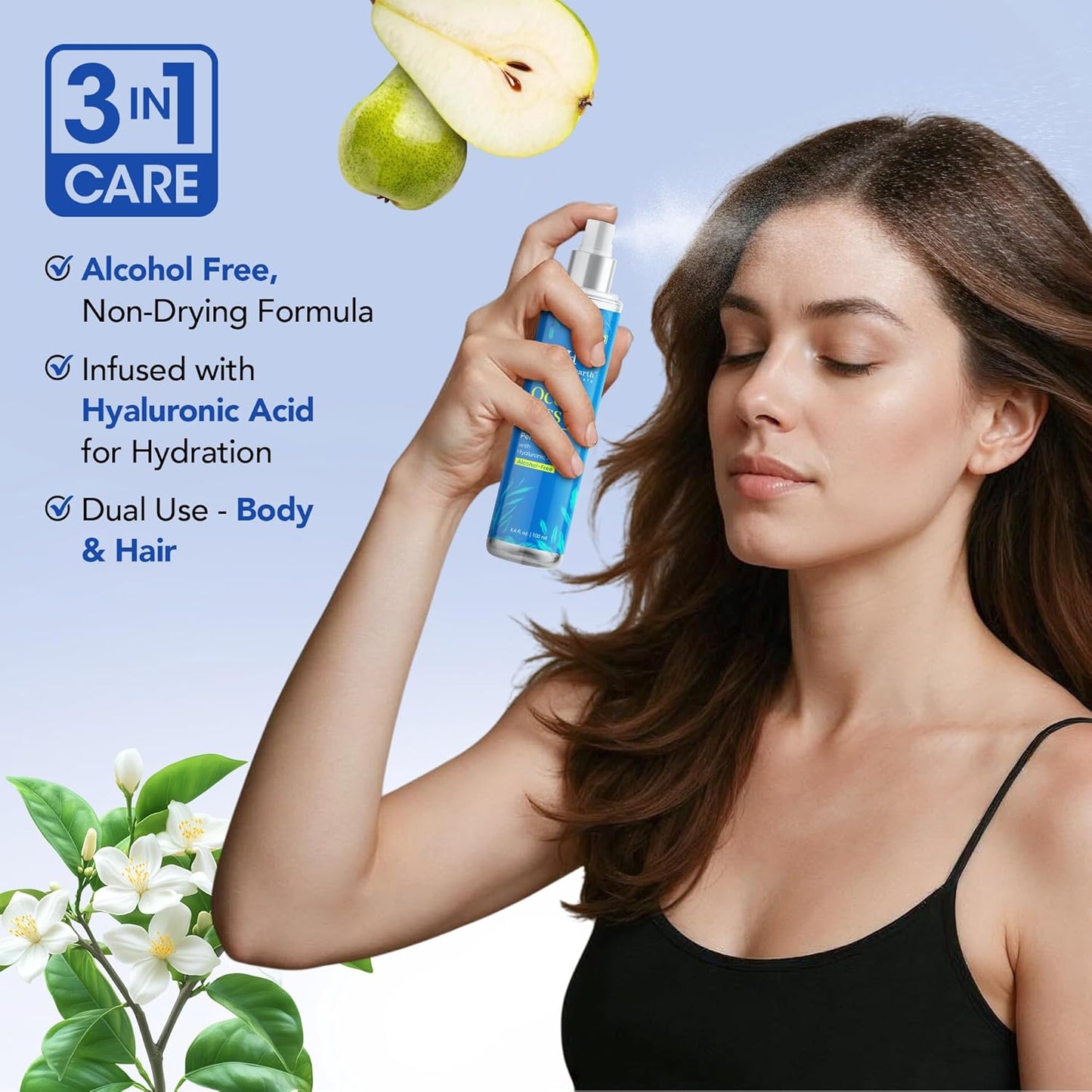 Botanic Hearth Ocean Kiss Hair & Body Perfume Mist with Hyaluronic Acid – Alcohol-Free Refreshing Fragrance Spray, Long Lasting Hydrating Mist for Women & Men, 3.4 fl oz