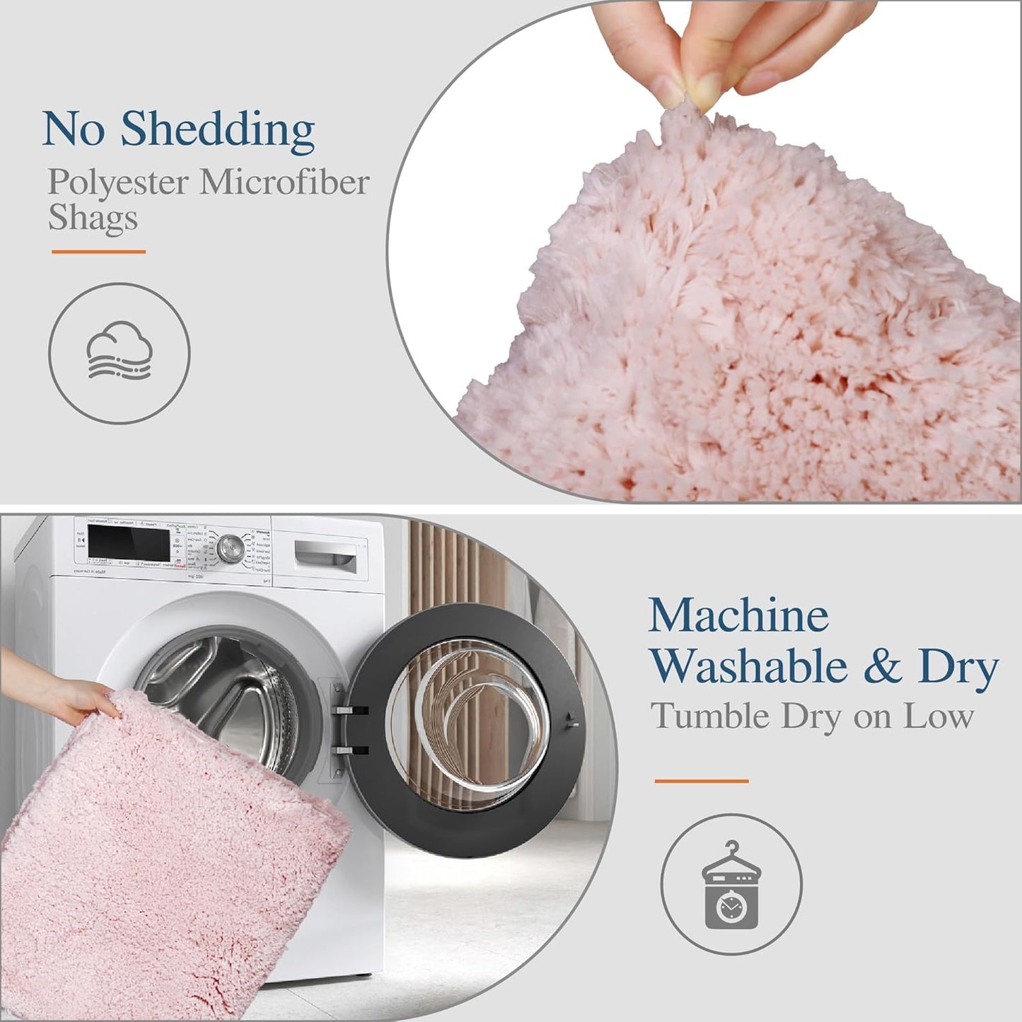Walensee Large Bathroom Rug (24 x 40, Dusty Pink) Extra Soft and Absorbent Shaggy Bath Mat Machine Washable Microfiber Non Slip Luxury Floor Mat