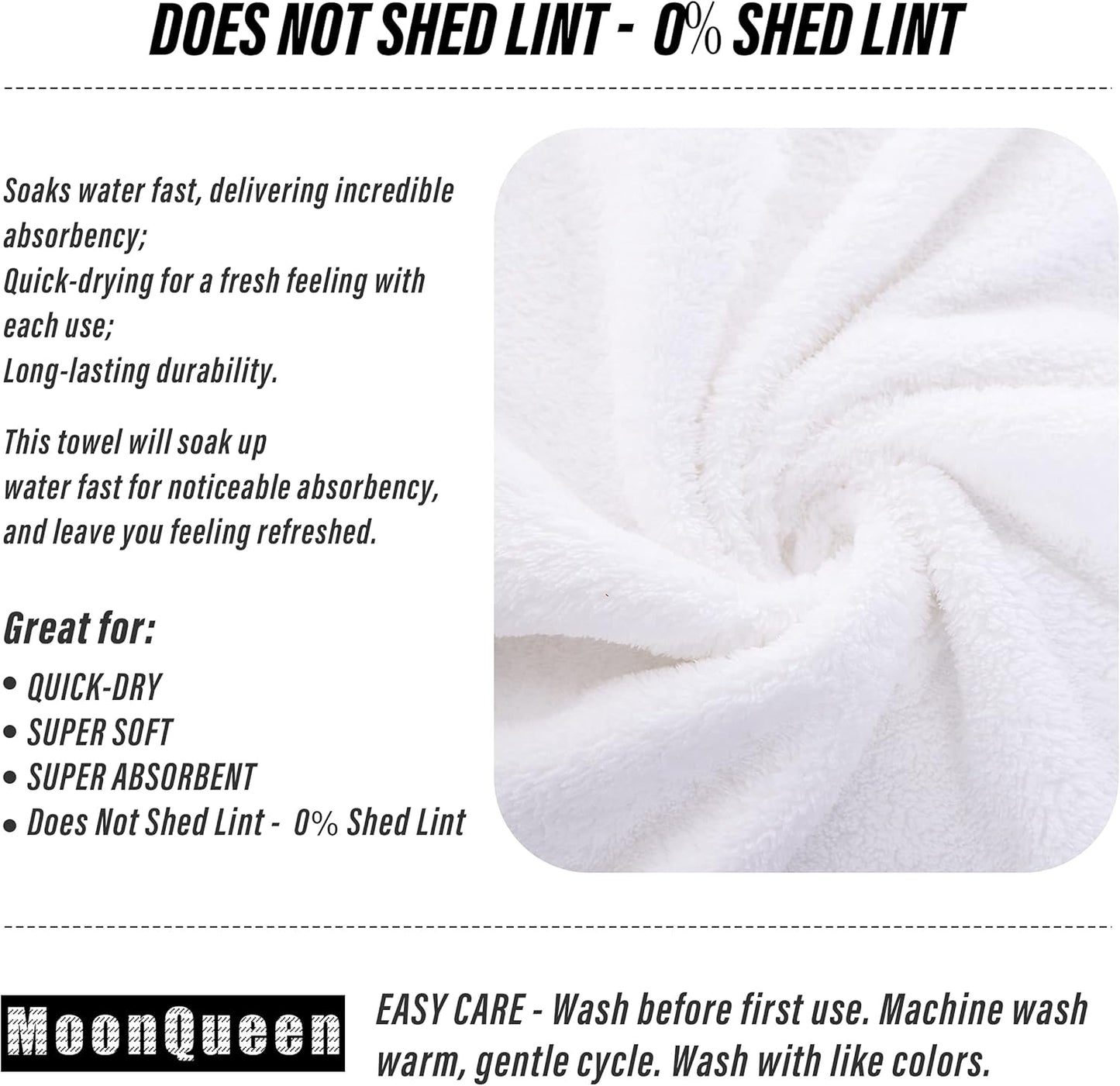 MOONQUEEN 18 Pack Premium Hand Towels - Quick Drying - Microfiber Coral Velvet Highly Absorbent Towels - Multipurpose Use as Hotel, Bathroom, Shower, Spa, Hand Towel 16 x 28 inches (White)