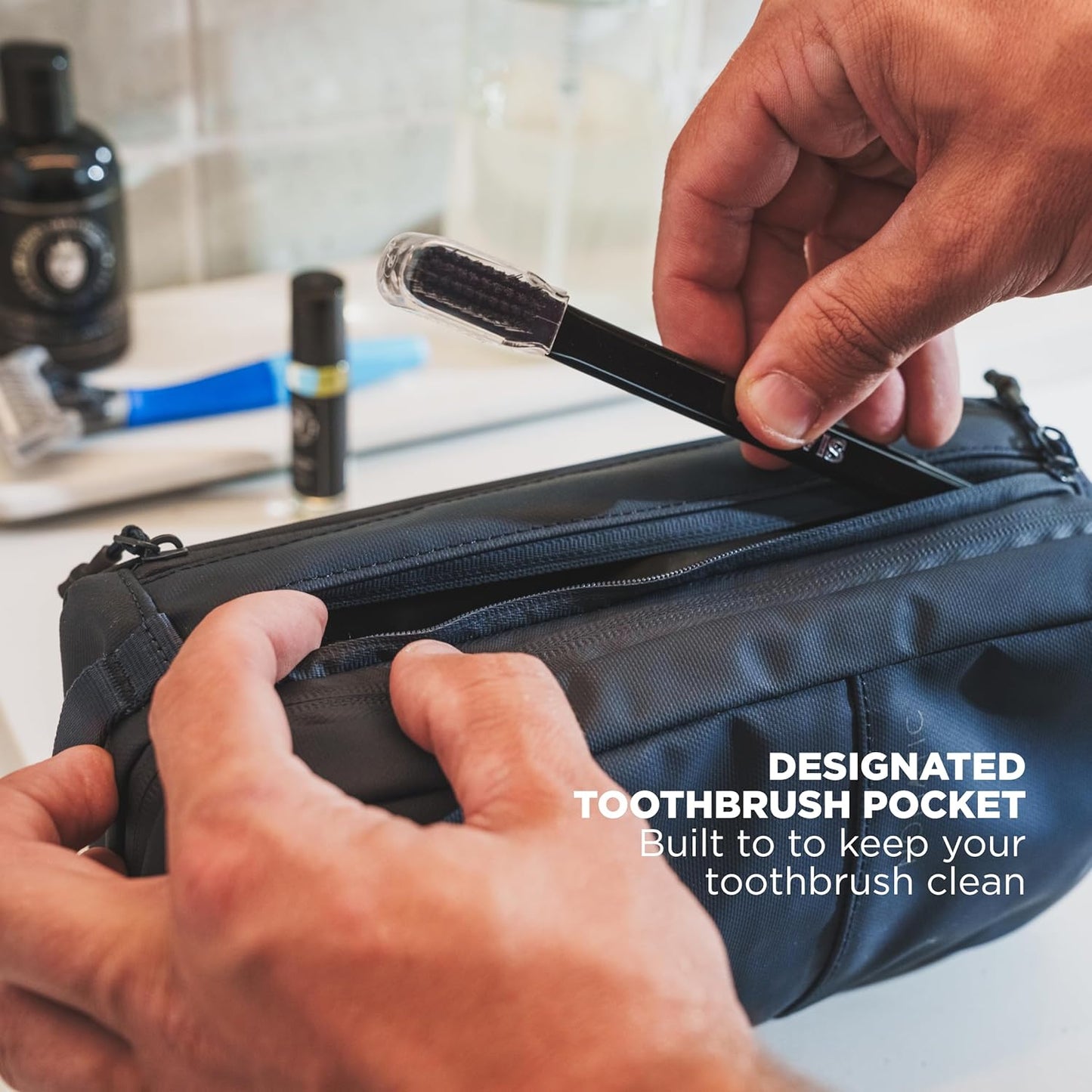 NOMATIC Toiletry Bag for Trips - Great for Travel Size Toiletries - Travel Essentials Wash Bag - Travel Makeup Bag