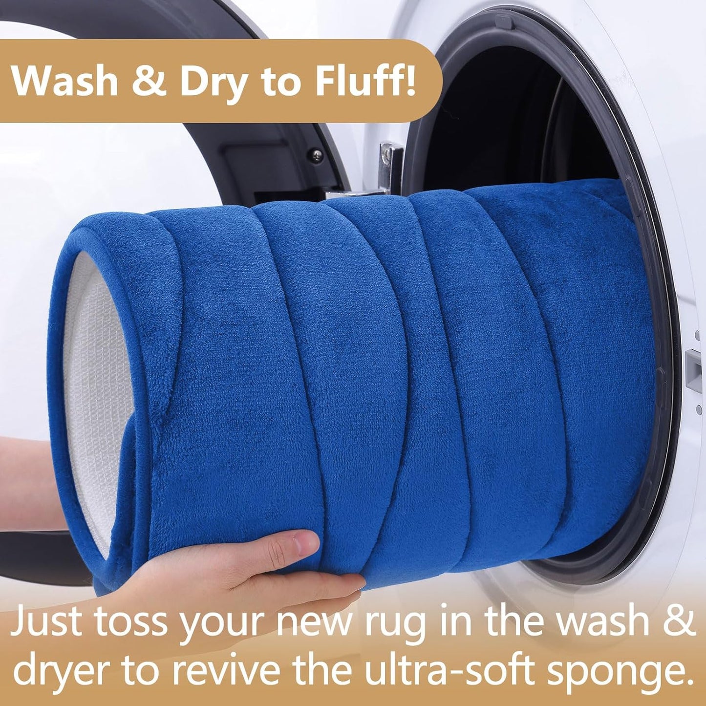 Buganda Memory Foam Bathroom Rug Mat 30x20, Extra Soft and Absorbent Bath Mats, Non-Slip and Machine Washable Bath Rugs for Bathroom Floor,Tub and Shower, Royal Blue