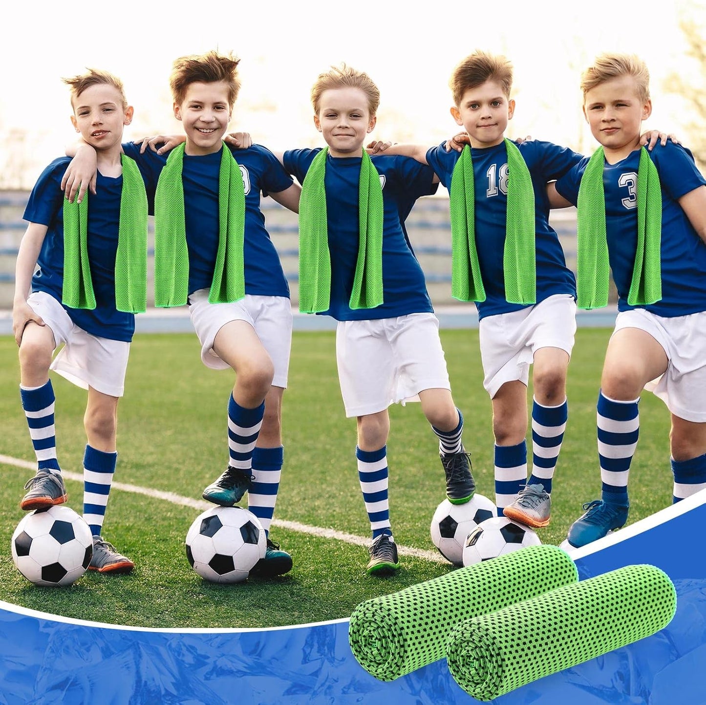 Hosuly 30 Pack Cooling Towels, 40"x12" Ice Breathable Soft Chilly Sweat Rag Microfiber Workout Rags for Gym Cooling Towels for Neck and Face for Yoga Golf Sport Running