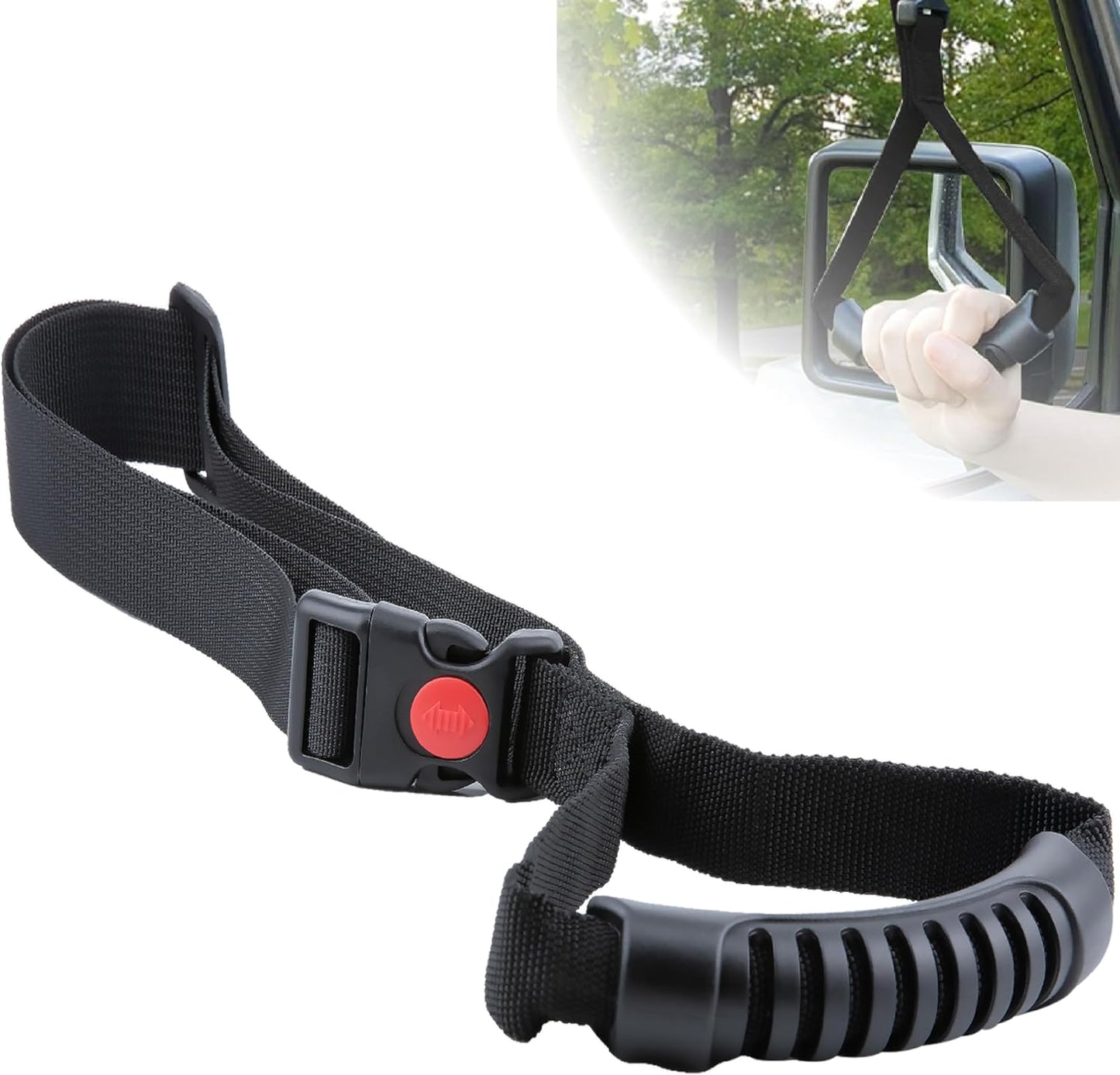 Car Adjustable Grab Handles, Car Handle Assist, Safety Handle Portable Vehicle Support Grab Bar for Trucks, SUVs, Jeeps, Vans, Cars and ATVs (Black)