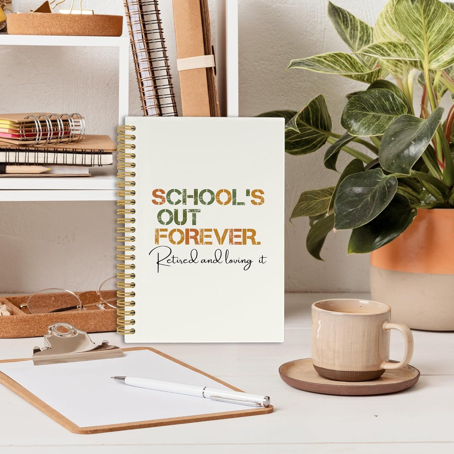 CUANFDDSF Teacher Retirement Gifts Notebook, Retirement Gift for Women Men Journal Notebooks for Note Taking,Writing Pads， Teacher Appreciation Gifts Hardcover Spiral Notebook 5.5x8.3 Inch