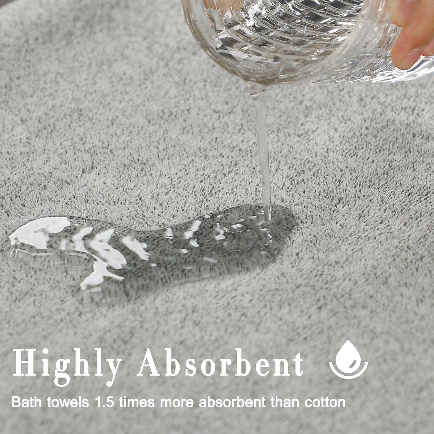 SEISSO Bath Towels, Extra Absorbent & Quick Drying Towels for Bathroom, Viscose Made from Bamboo Soft Bath Sheet (35 x 63inch), Premium Towel Multipurpose Use for Fitness, Spa, Yoga, Grey (2pack)