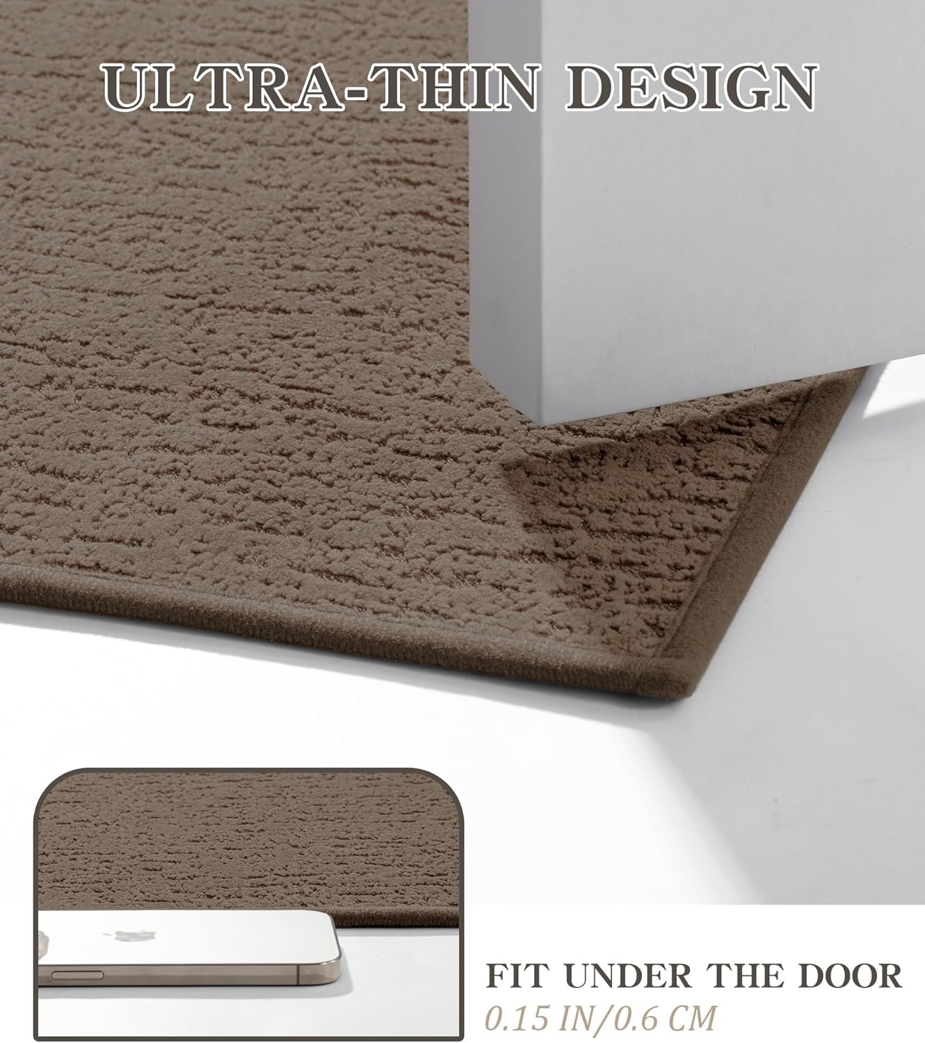 chakme Bathroom Rugs Mat 24x17, Ultra Thin Non Slip Bath Mat Small Quick Dry Absorbent Bath Mat for Bathroom Floor, (Coffee, 24"x17")