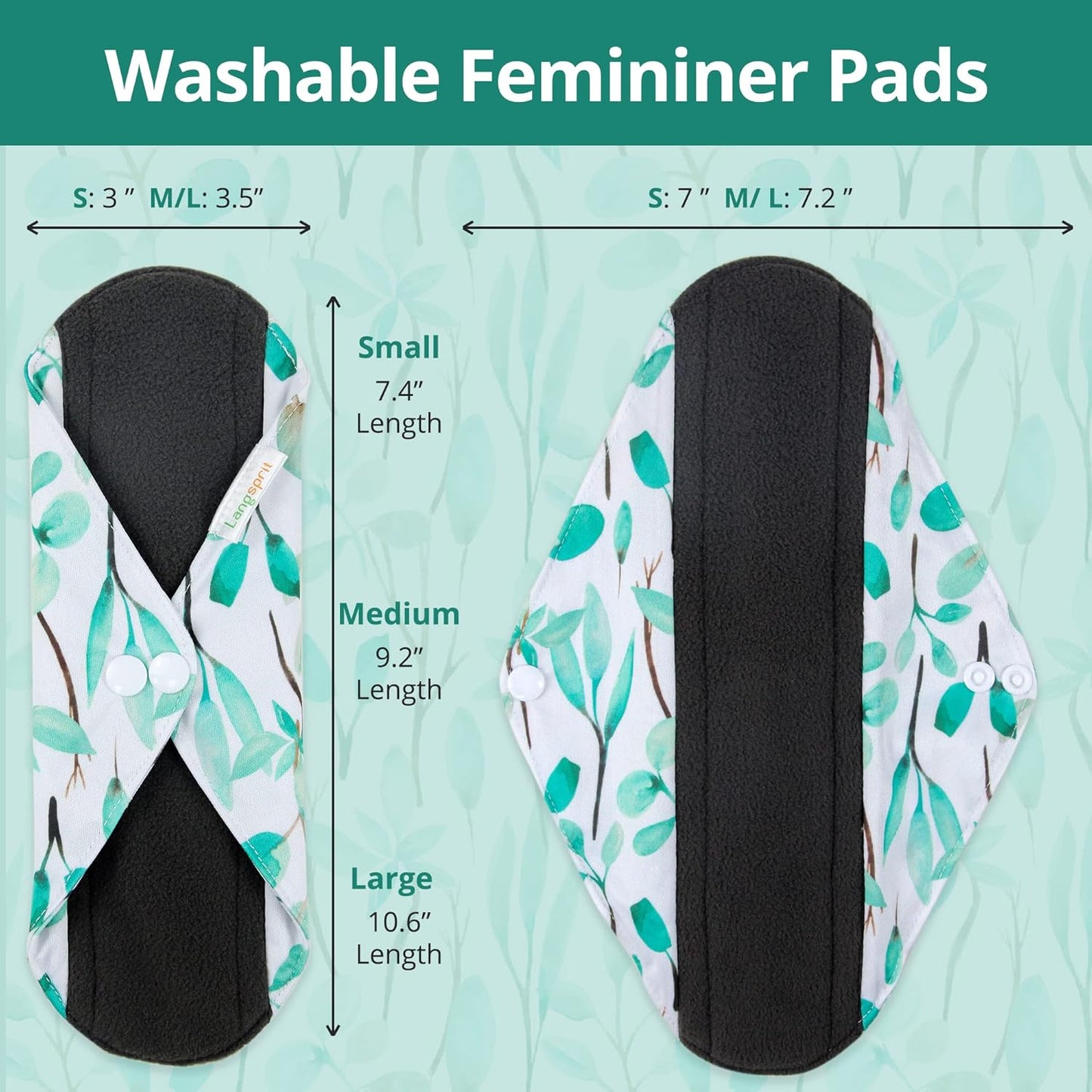 7pcs Set 1 pc Mini Wet Bag +6pcs Absorbent Reusable Sanitary Pads/Washable Cloth Menstrual Pads(Summer,L)…