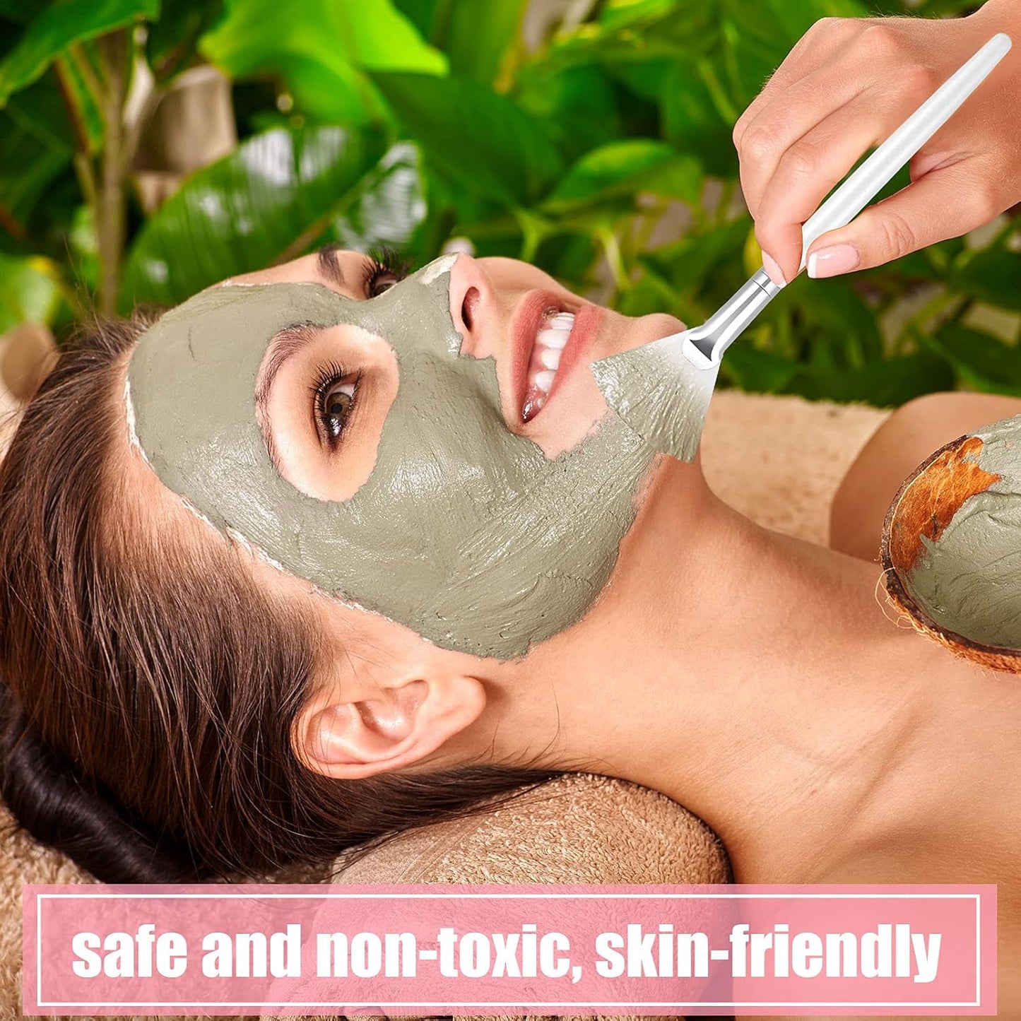 Patelai 14 Pieces Fan Brushes Applicator, Mask Brushes for Facial Makeup Tools for Face Cosmetic(White)