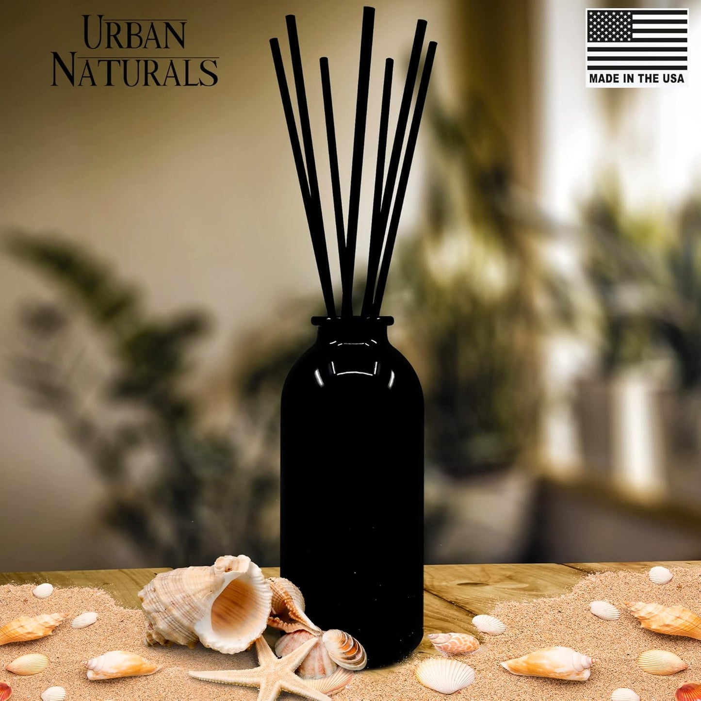 Urban Naturals Ocean Mist & Sea Salt Reed Diffuser Set | Made with Essential Oils & Real Botanicals | Decorative Air Freshener for Large Rooms | Beautiful Home Décor Makes a Great Gift