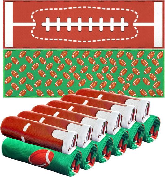 OPSO Softball Cooling Towel Set, 40 x 12 inches, 12 Pack, Microfiber Sports Towels for Baseball, Soccer, Golf LCE Towel Microfiber Sports Towels for Player (Football 3)