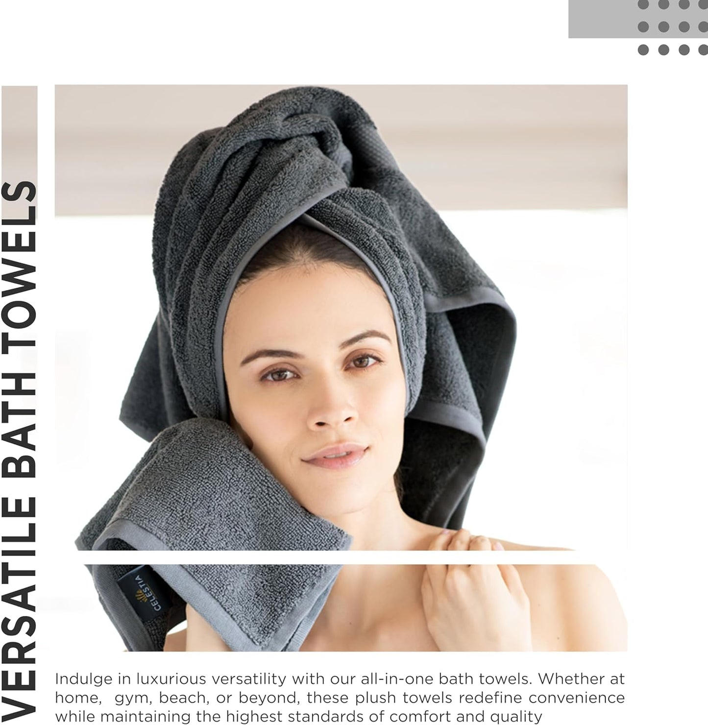 600 GSM 100% Cotton Bath Towels, Blue, Set of 4, Highly Absorbent, Plush, Soft, Quick Dry, 4 Pieces Combed Cotton Luxury Towels for Hotels, Spa, Salon, Bathroom, Dorm, Pack of 4