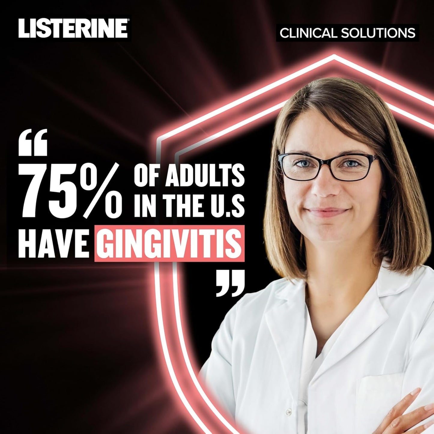 Listerine Clinical Solutions Gum Health Antiseptic Mouthwash, Antigingivitis & Antiplaque Oral Rinse Helps Prevent Buildup & Immediately Kills Germs for Healthier Gums, ICY Mint, 1 L