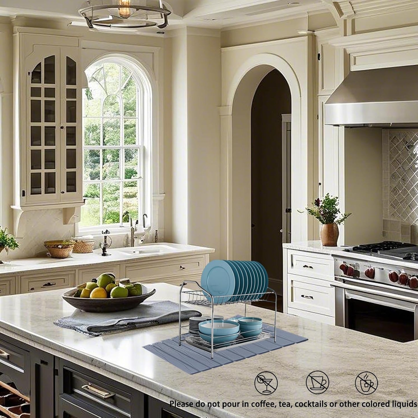 Dry Stone For Kitchen Sink and Collapsible Stone Mat Kitchen Drying Mat ,Foldable and Magical Mat Self Absorbing Mat For Efficient Kitchen Drying Rack,Dark Grey