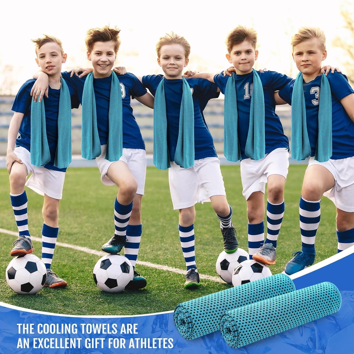 Hosuly 30 Pack Cooling Towels, 40"x12" Ice Breathable Soft Chilly Sweat Rag Microfiber Workout Rags for Gym Cooling Towels for Neck and Face for Yoga Golf Sport Running