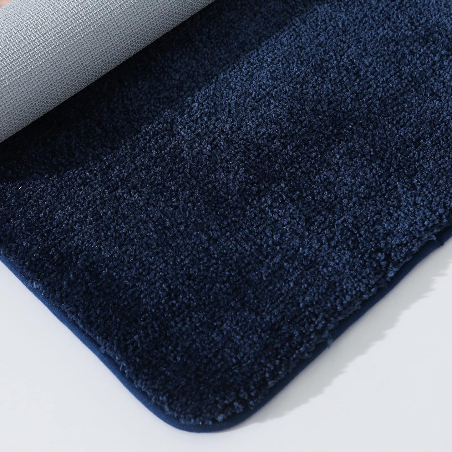 COSY HOMEER Bath Rugs for Bathroom Extra Thick- Anti-Slip Bath Mats Soft Plush Yarn Shaggy 100% Strong Mirco Polyeste Mat Living Room Bedroom Mat Floor Water Absorbent(Navy,24x36 - Inches)