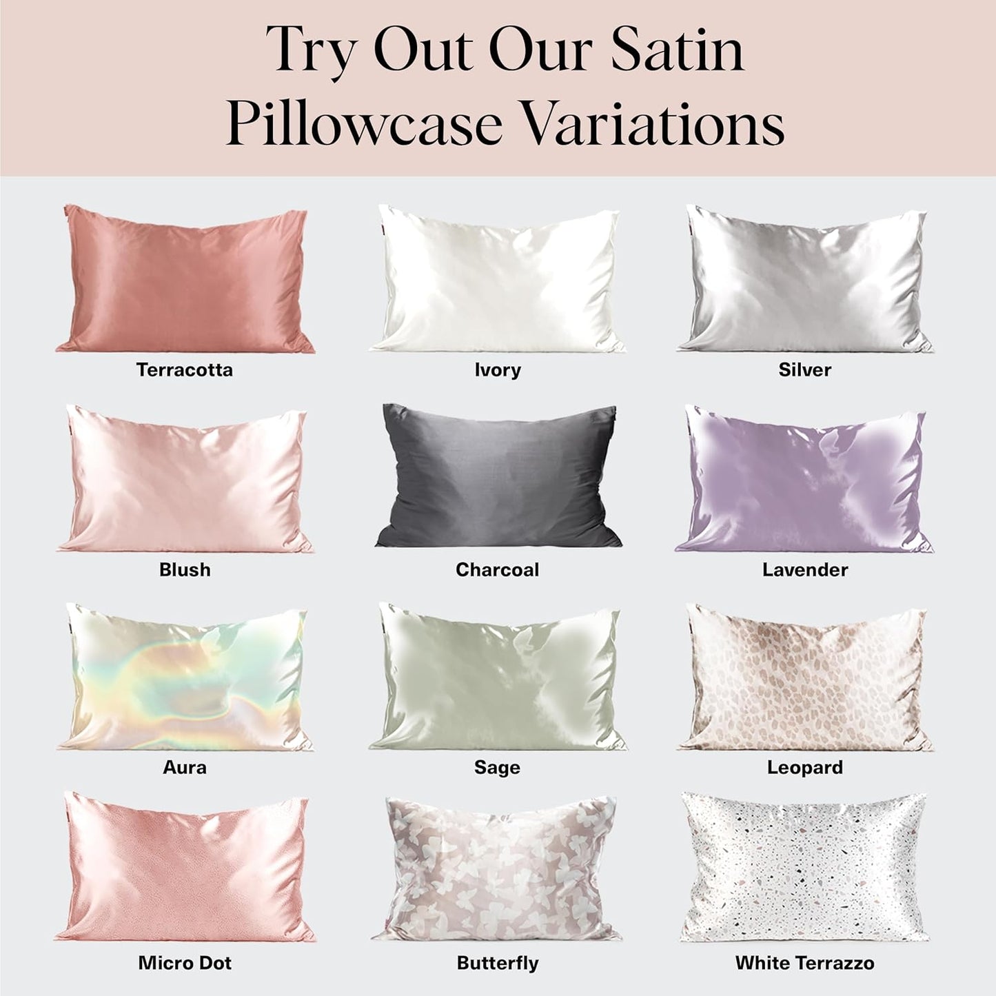 Kitsch Satin Pillowcase, Softer Than Silk Pillow Cases Queen, Cooling Pillow Covers, Satin Pillowcase w/Zipper for Hair, Skin & Quality Sleep, Wrinkle-Free & Smooth, Queen Size 19"x26", Cherry Print