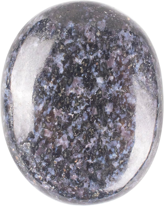 Crocon 50mm Indigo Gabbro Large Palm Stone 900+ Carats Pocket Massage Worry Stones for Natural Chakra Balancing Reiki Healing Stones and Crystal Healing Massage Spa Energy Crystals Gifts for Women