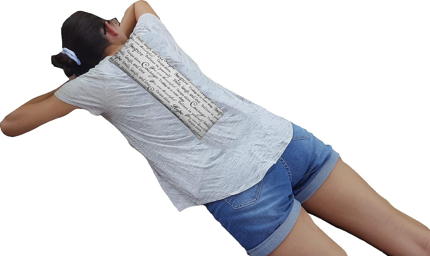 Microwavable Corn Filled Heating Pad and Cold Pack/Washable 100% Cotton Cover (Positive Thoughts, 5.25in W x 17.25in L)