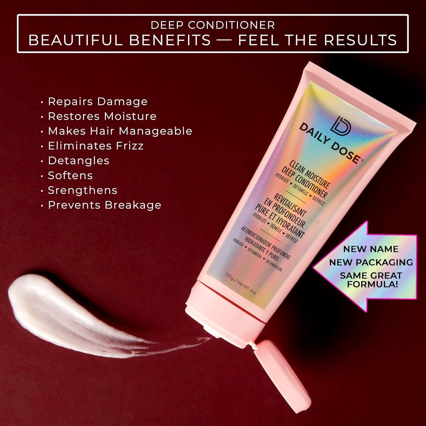 DAILY DOSE Moisturizing Duo: Leave-In Conditioner Detangler Spray + Deep Conditioner, Hair Mask/Masque - Detangles, Repairs, Restores Dry, Damaged, Color Treated Hair for All Hair Types