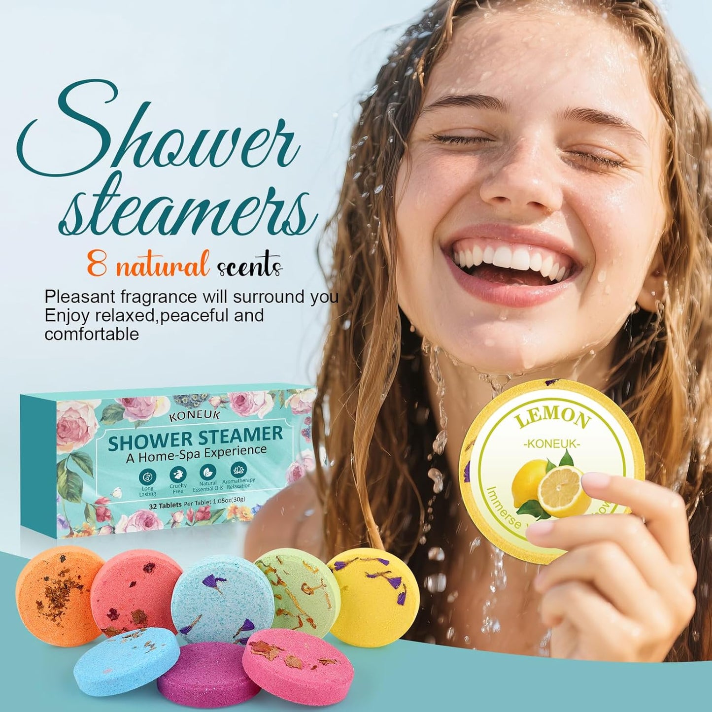 32 Pack Shower Steamers Aromatherapy Gifts for Women and Men, Bulk Shower Bombs with Essential Oils, Self Care, Spa Gifts, Birthday Gifts, Stocking Stuffers and Christmas Gifts