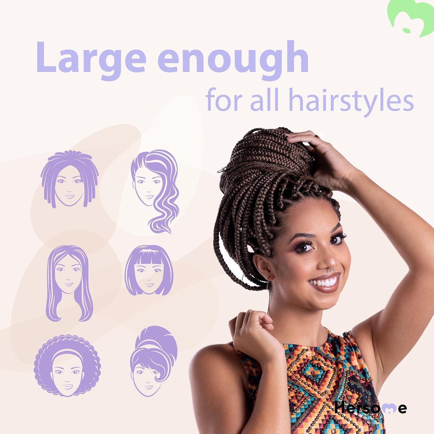 Premium Shower Cap for Women - 1000+ Showers, 100% Waterproof, Double-Sided, Large Shower Cap For Long Hair & Great For Curls (Anti-Frizz Terry Cloth Lining) (Lilac)