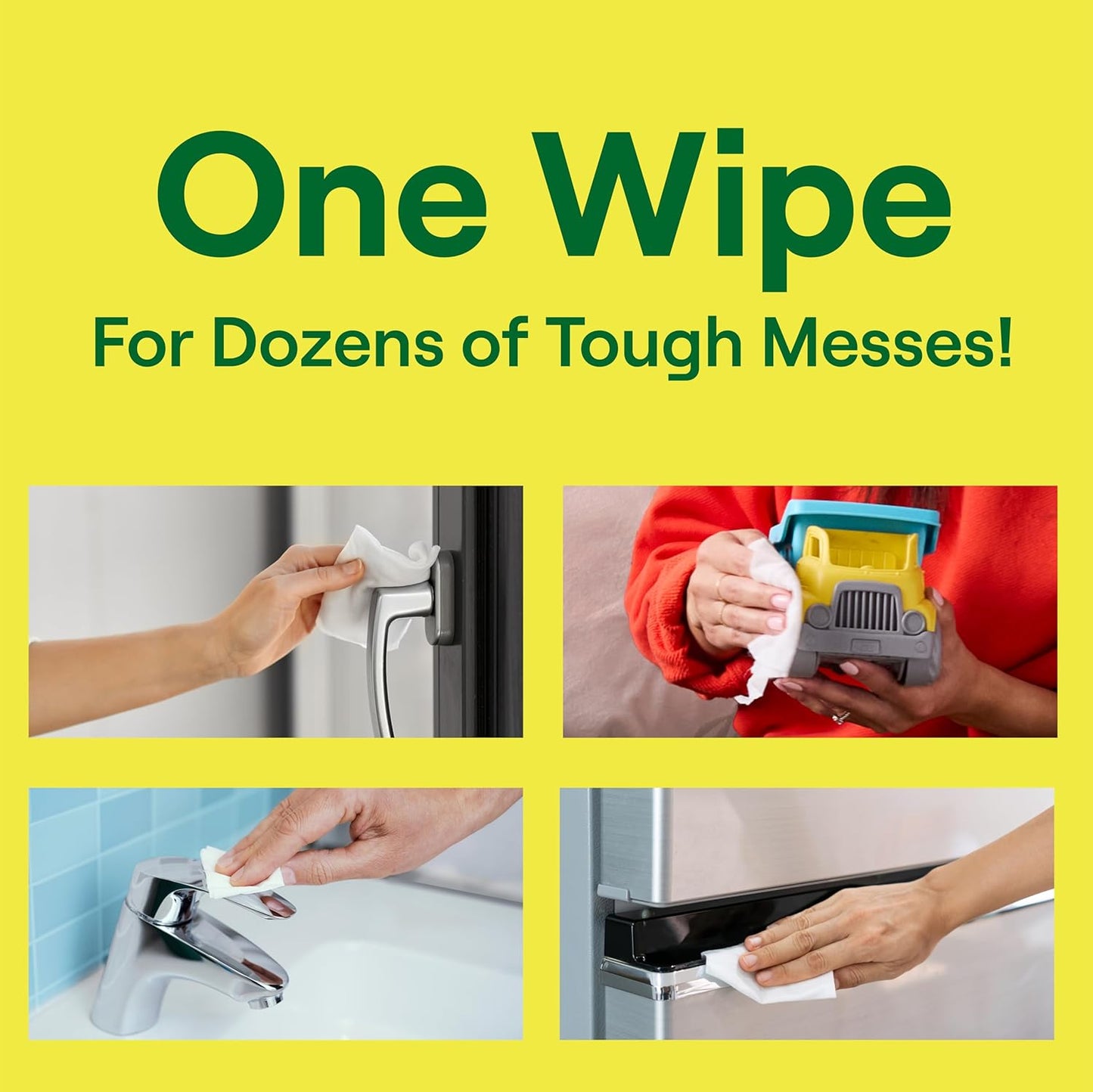 Seventh Generation Multi Surface Wipes All Purpose Cleaning Lemon Zest scent with 100% Essential Oils and Botanical Ingredients 70 count, Pack of 6