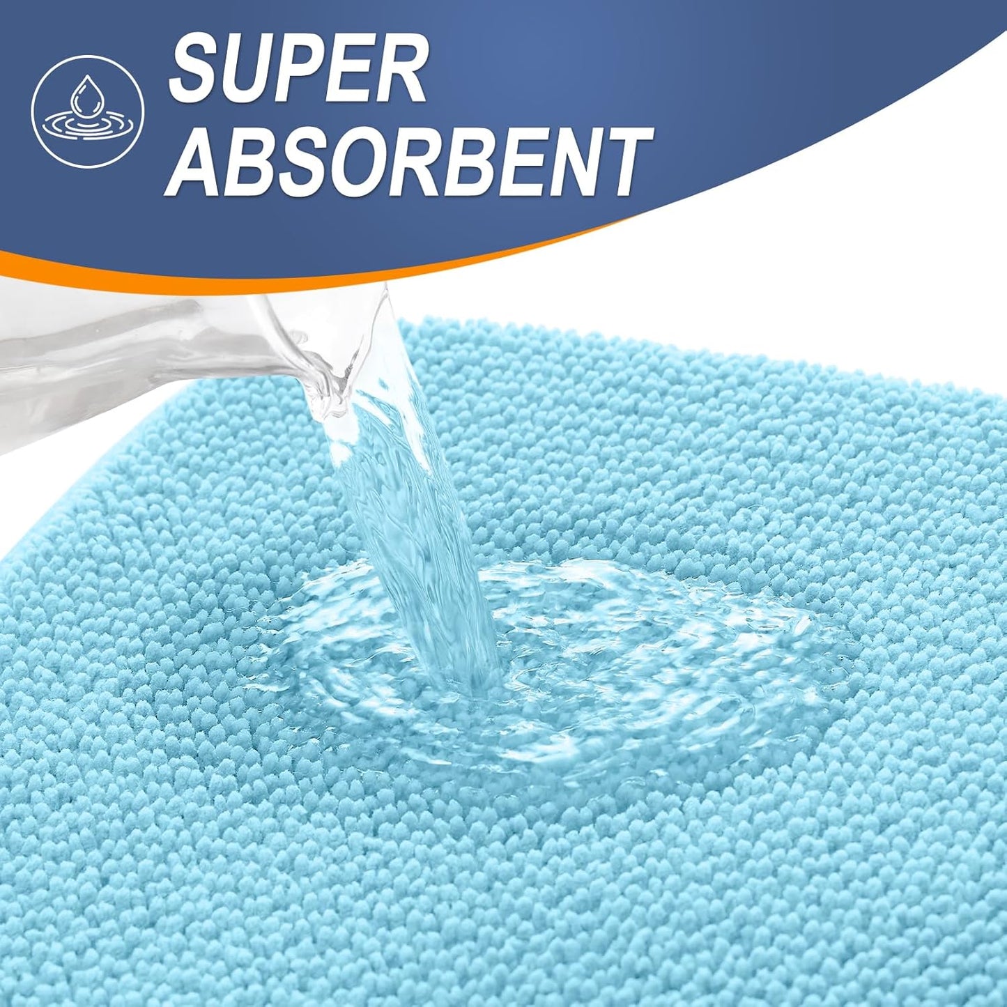 OLANLY Thick Memory Foam Bath Mat Rug 30x20, Extra Soft Absorbent Bathroom Rug, Quick Dry Bath Mats, Non-Slip, Machine Washable Carpet for Bathroom, Tub and Shower, Home Decor Accessories, Sky Blue