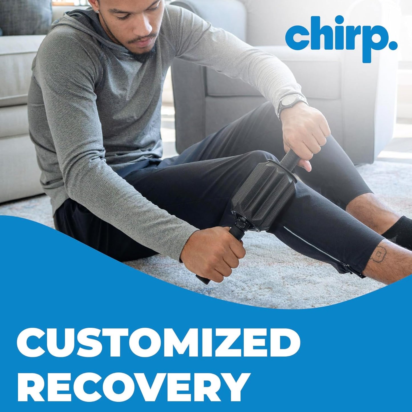 Chirp 3-in-1 Muscle Roller - Customizable Recovery Massager for Targeted Deep Tissue Massage, Pressure Point Relief for Back and Legs, Durable Foam Roller Supports up to 500 lbs, 4 x 4 x 24 inches
