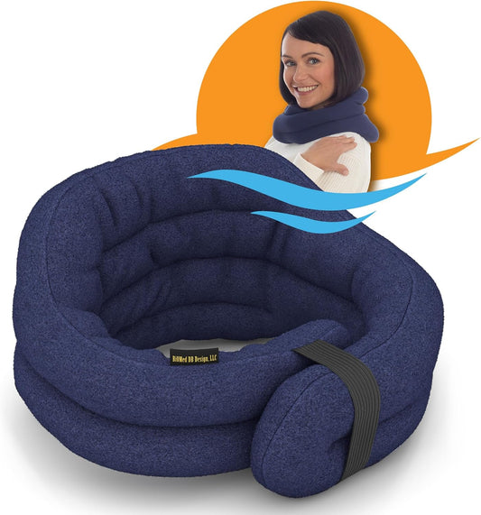 SunnyBay Microwave Heating Pad, Microwavable Heated Neck and Shoulder Wrap, Hands-Free Weighted Moist Hot or Cool Pack, Soft Fleece Cover and Flaxseed Filling, 26 Inch Length, Made in USA, Navy