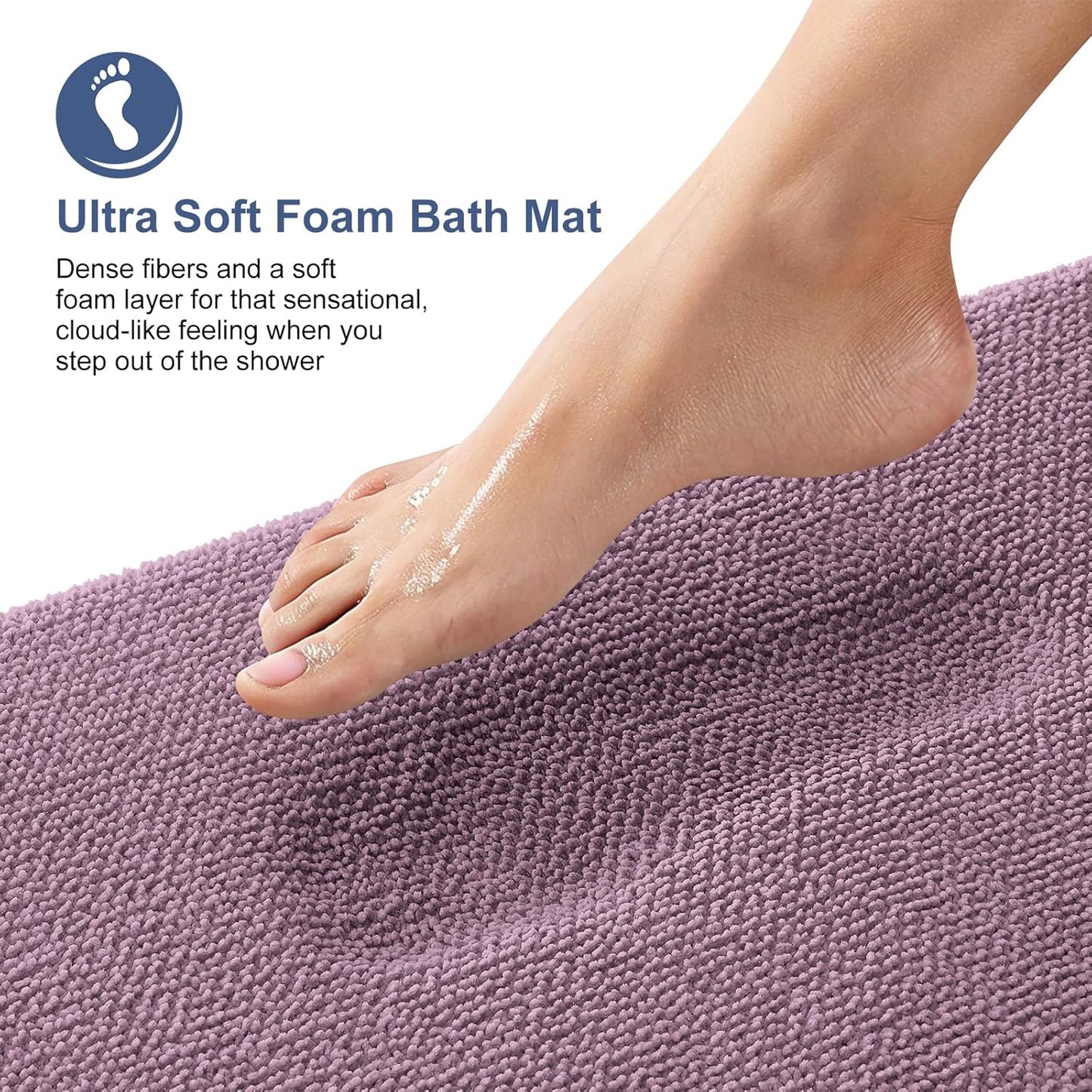 OLANLY Thick Memory Foam Bath Mat Rug 30x20, Extra Soft Absorbent Bathroom Rug, Quick Dry Bath Mats, Non-Slip, Machine Washable Carpet for Bathroom, Tub and Shower, Home Decor Accessories, Deep Plum