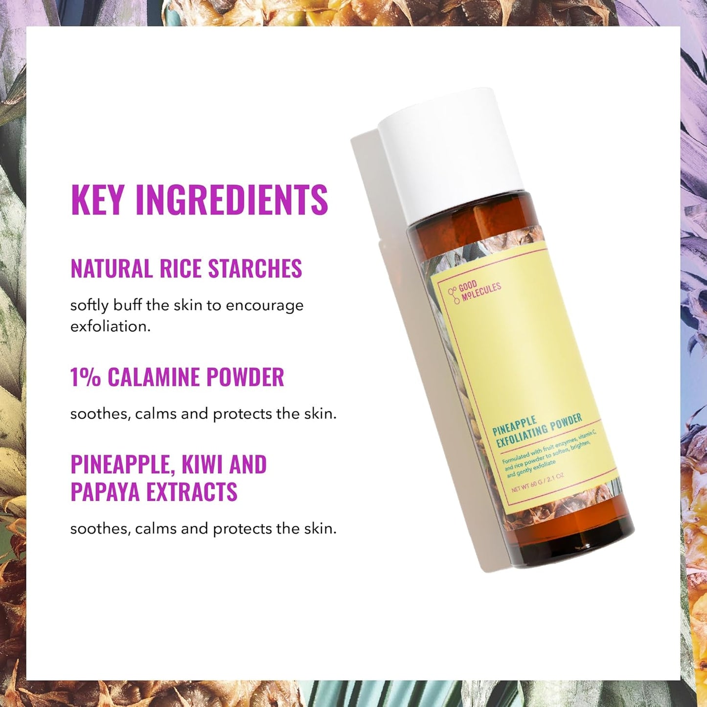 Good Molecules Pineapple Exfoliating Powder - Exfoliating Face Scrub with Natural Enzymes, Gentle Alcohol-Free Facial Cleanser, Skin Care for Face