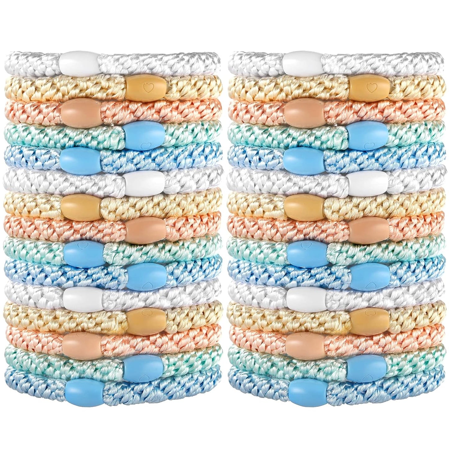 Hair Ties for Thick Hair, Funtopia 30 Pcs Ponytail Holders Elastics Hair Bands, No Damage No Crease Hair Elastics for Women Girls Teens