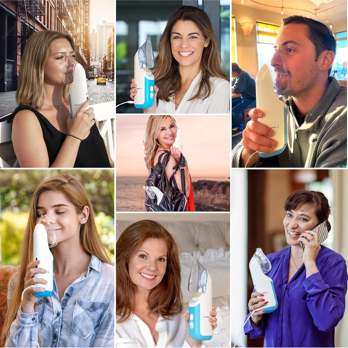 MYPURMIST® Handheld Ultrapure Instant Steam Inhaler – Fast Allergy Nasal Congestion Cold Cough Sinus Relief - Aromatherapy Vaporizer Steamer Humidifier, Voice Care, FSA/HSA/FDA Listed