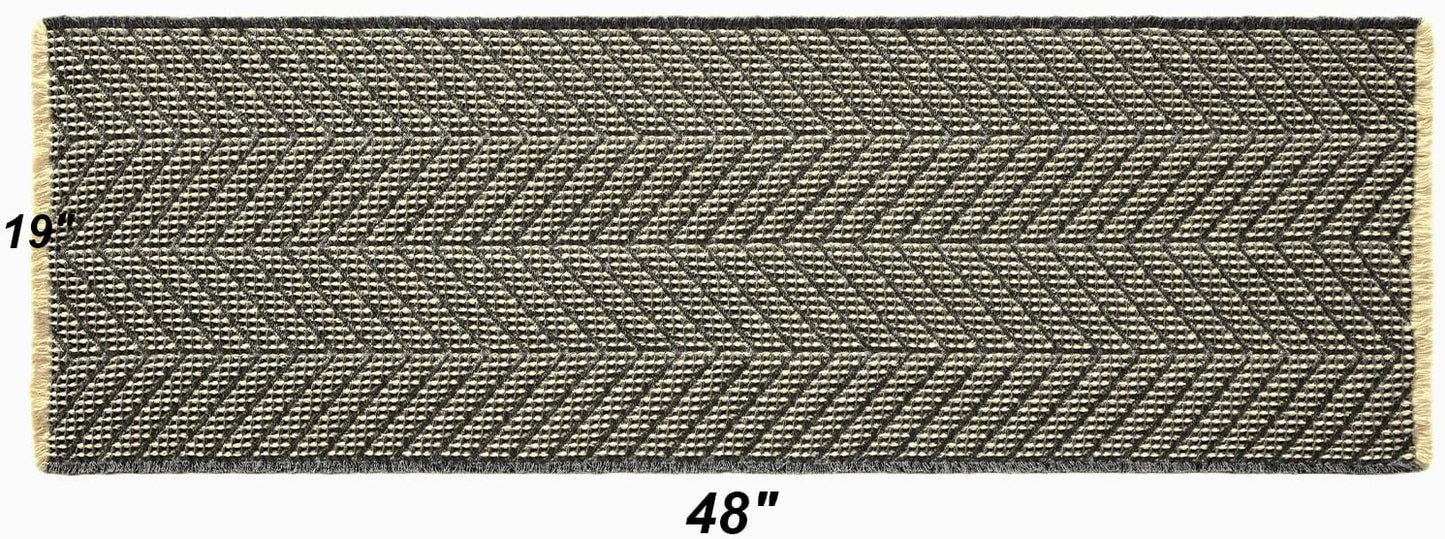 Bath Rugs Boho Bath Mat,Upgraded Waffle Bath mat,Super Absorbent Non Slip Bath Rugs,Machine Washable Rugs for Shower Room, Rubber Backing Bath Mats, Ultra Soft,Bluish Grey & Yellow,19"*48"