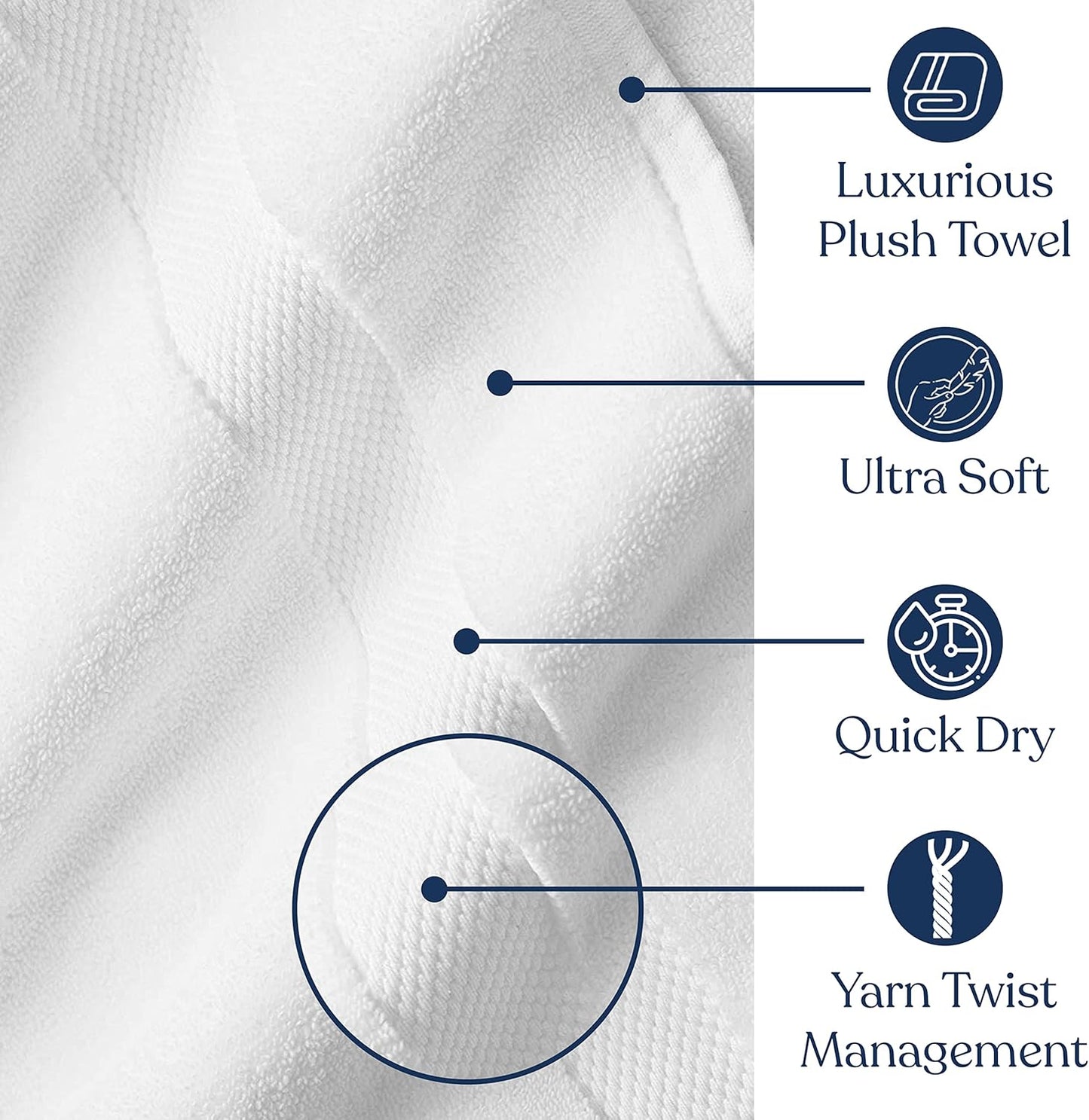 Delara Organic Cotton Luxuriously Plush Bath Towel Pack of 4 | GOTS & OEKO-TEX Certified | Premium Hotel Quality Towels | Feather Touch Technology|650 GSM Long Staple|Soft, Quick Dry & Ultra-Absorbent