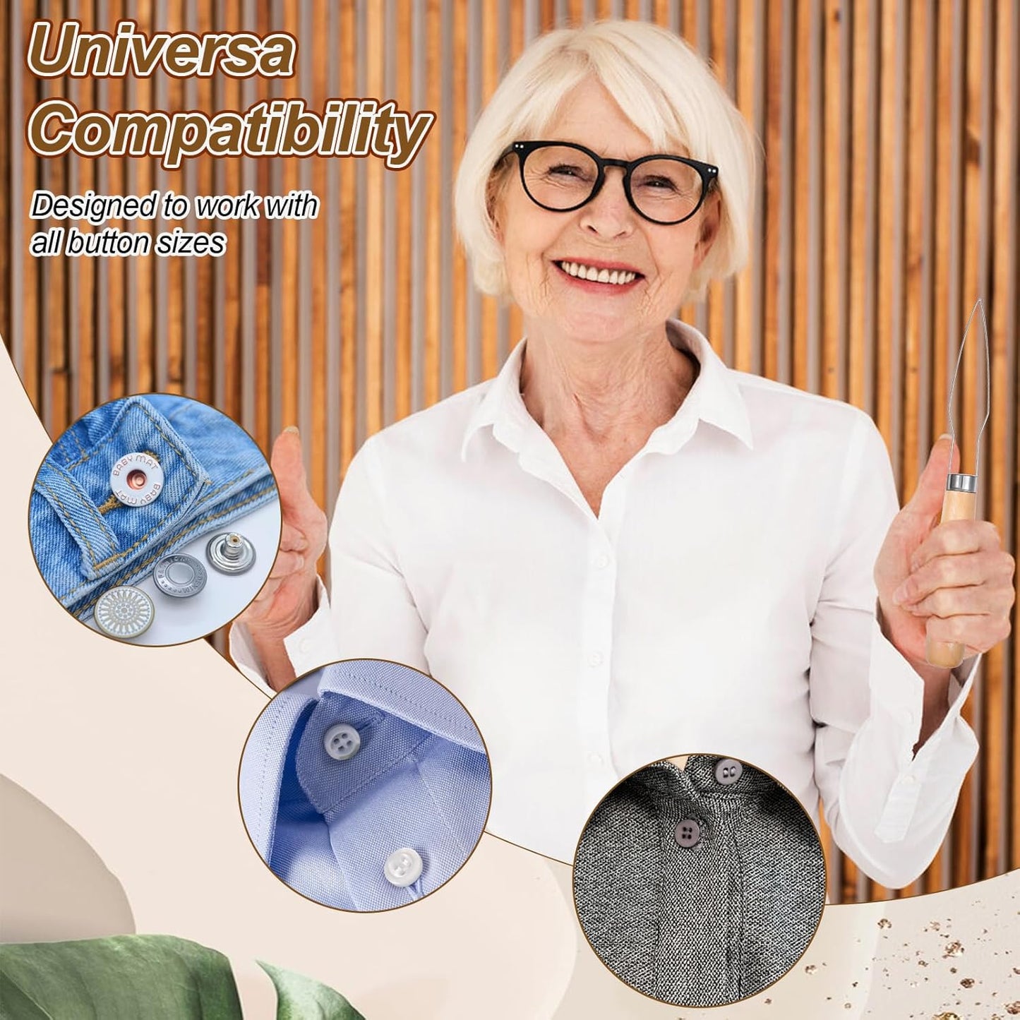 3pcs Button Hook and Zipper Pull Helper, One Hand Button Assist Device Dressing Aid Tool Button Helper Tool for Elderly Seniors Disabled Men and Women Arthritis & Limited Dexterity