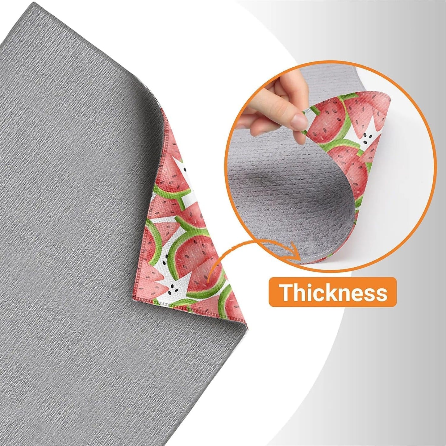 Dish Drying Mat For Kitchen Counter, Big Red Watermelon Microfiber Absorbent Dish Drainer Rack Pad Reusable Large 18x24in Drying Mat