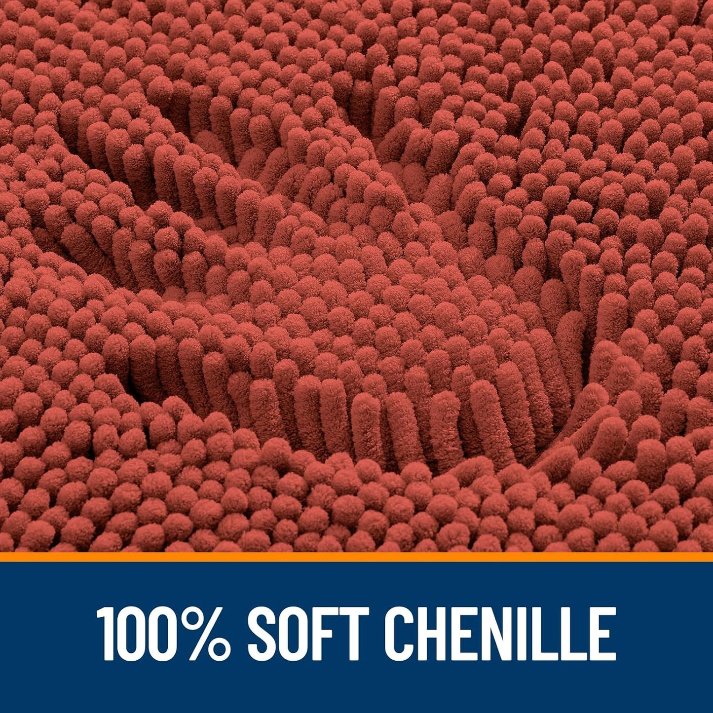 OLANLY Bathroom Rugs 36x24, Extra Soft Absorbent Chenille Bath Rugs, Rubber Backing Quick Dry, Machine Washable Bath Mats for Bathroom Floor, Tub and Shower, Home Decor Accessories, Rustic Terracotta