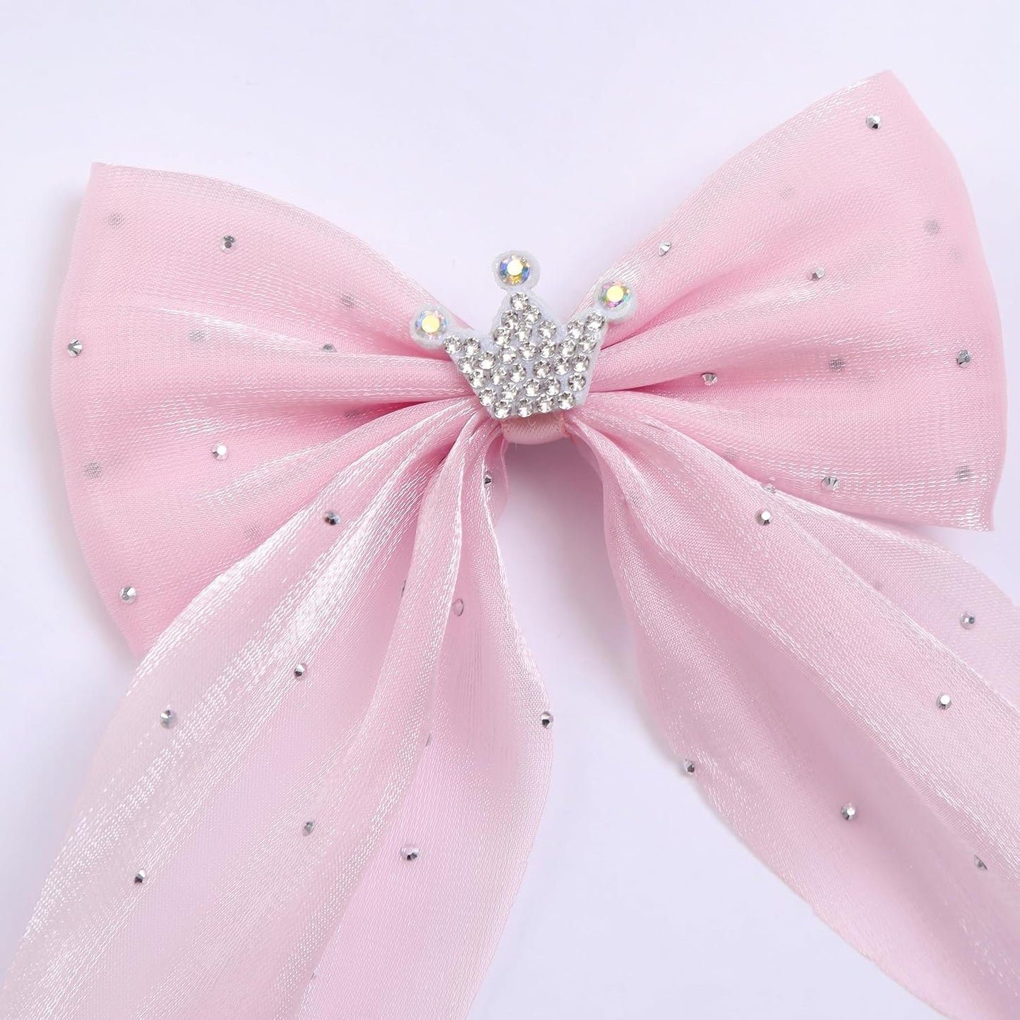 Elegant Hair Bow Set Sweet Styles with Crystal and Pearl Accents Fashion Hair Clips for Girls (Pink/Sliver/Black)
