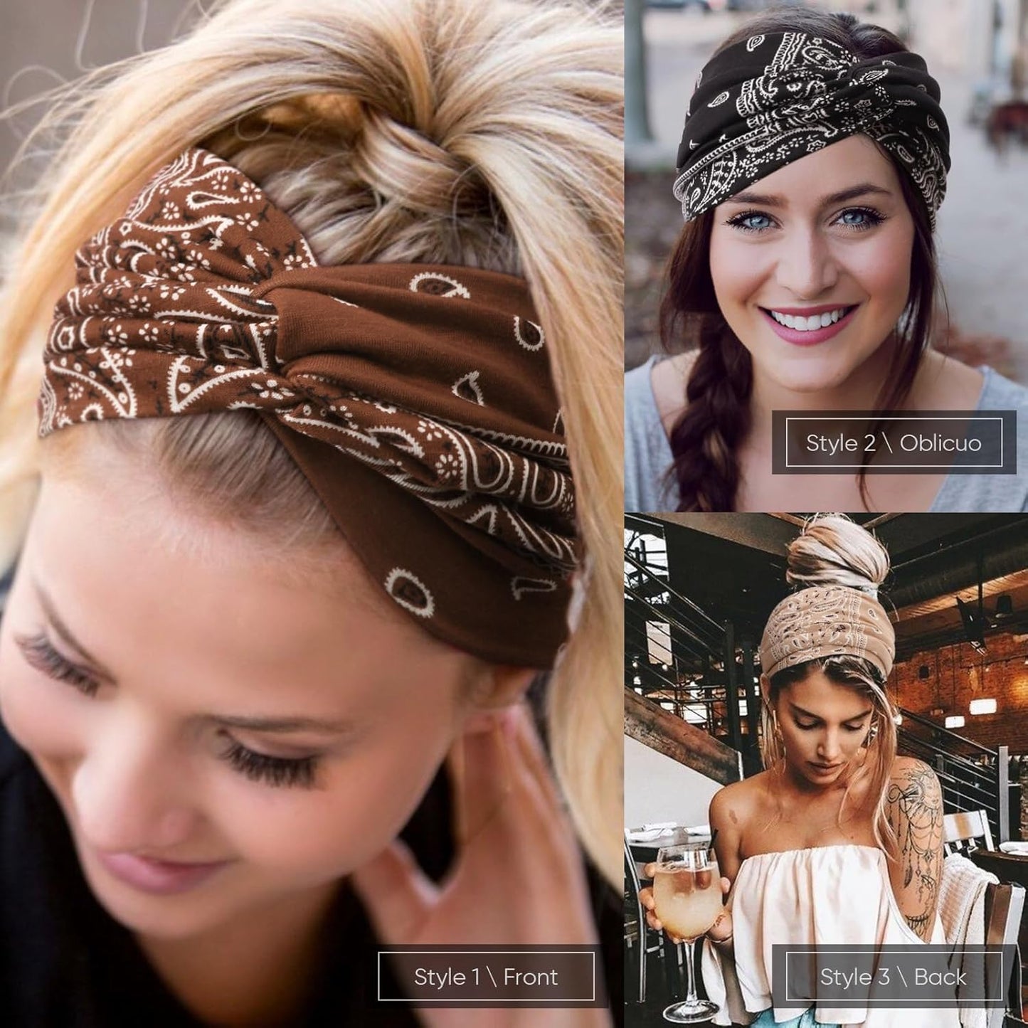 Extra Wide Headbands for Women Large Turban Headband Non Slip Boho Elastic Hairband Hair Twisted Knot Head Bands Accessories