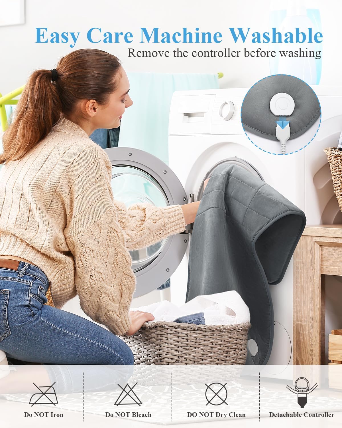 Heating Pad for Neck and Shoulders and Back Pain Relief, Birthday Gifts for Women Men Mom Dad, FSA Eligible Items Only List, Large Heat Pad for Back 6 Heat Settings 4 Timers Auto-Off, 22"x37" Grey