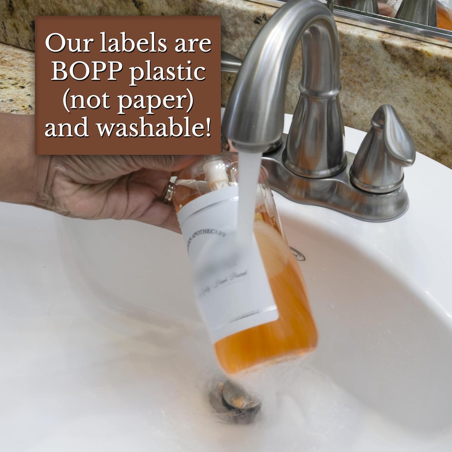 Clear Refillable Shampoo and Conditioner Bottles - Body Wash, Shampoo and Conditioner Dispenser - PET Plastic Shampoo Bottles Refillable with Pump - Waterproof Labels - 16 oz, 3 Pack (Black Plastic)