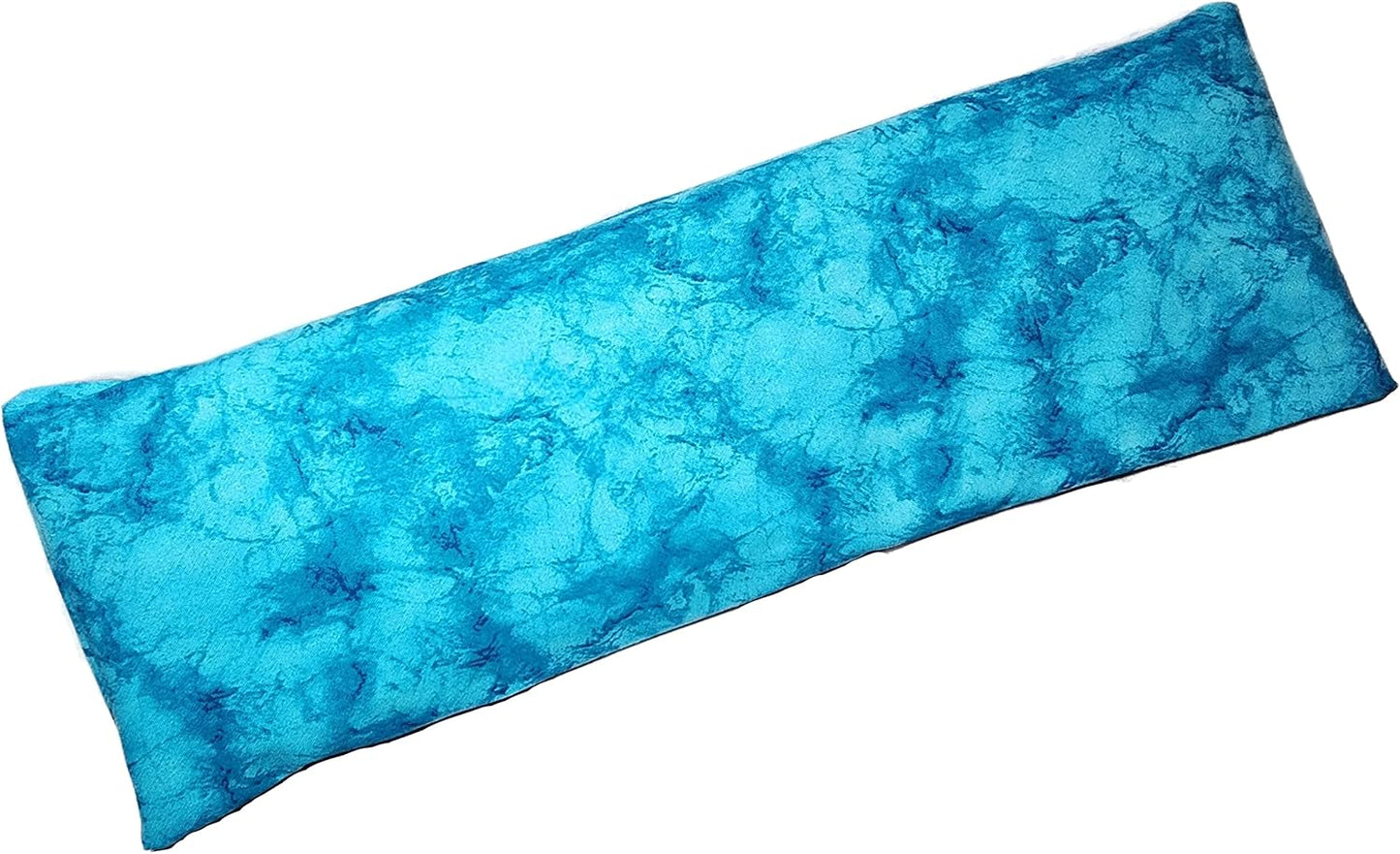 Microwavable Corn Filled Heating Pad and Cold Pack/Washable 100% Cotton Cover (Watermark - Aqua, 5.25in W x 17.25in L)