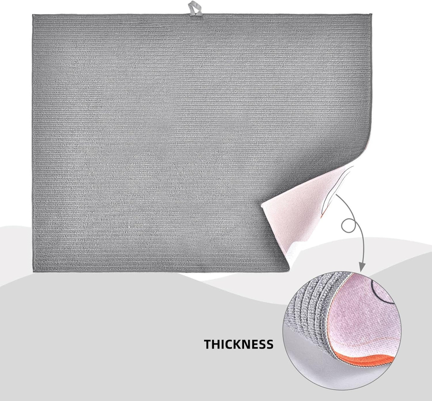 Mexican Tilt Dish Drying Mat For Kitchen Counter Absorbent Large Kitchen Fast Dry Pad Reusable Washable Protector Rack Large Mat 18 X 24